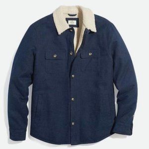 Marine Layer Sherpa-Lined Camping Shirt in Navy